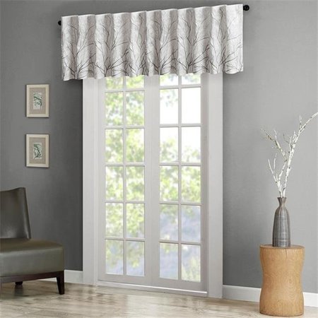 MADISON PARK Madison Park MP41-4569 50 x 18 in. Andora Faux Silk Embroidered Window Valance - White MP41-4569
